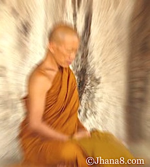 Thailand monk is meditating in Jhana.