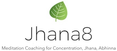 Jhana 8 logo with lotus leaf.