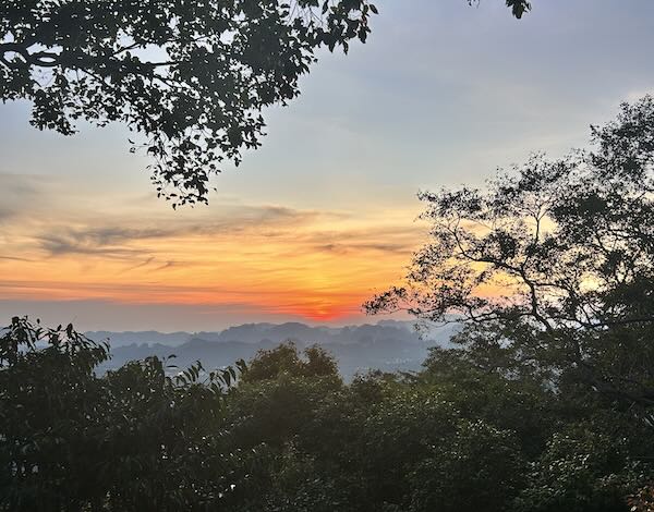 Sunset from Jhana retreat viewpoint in Krabi.